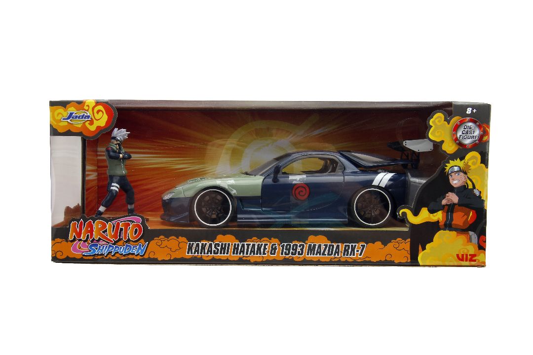 Jada 1/24 "Hollywood Rides" Naruto 1993 Mazda RX-7 with Kakashi