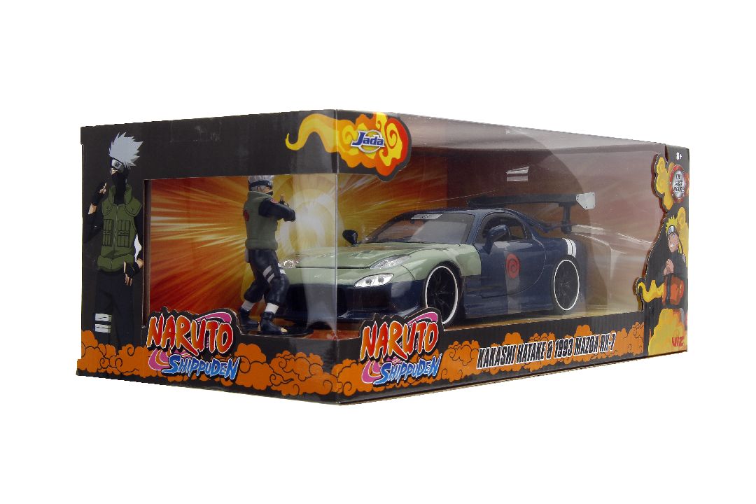 Jada 1/24 "Hollywood Rides" Naruto 1993 Mazda RX-7 with Kakashi - Click Image to Close