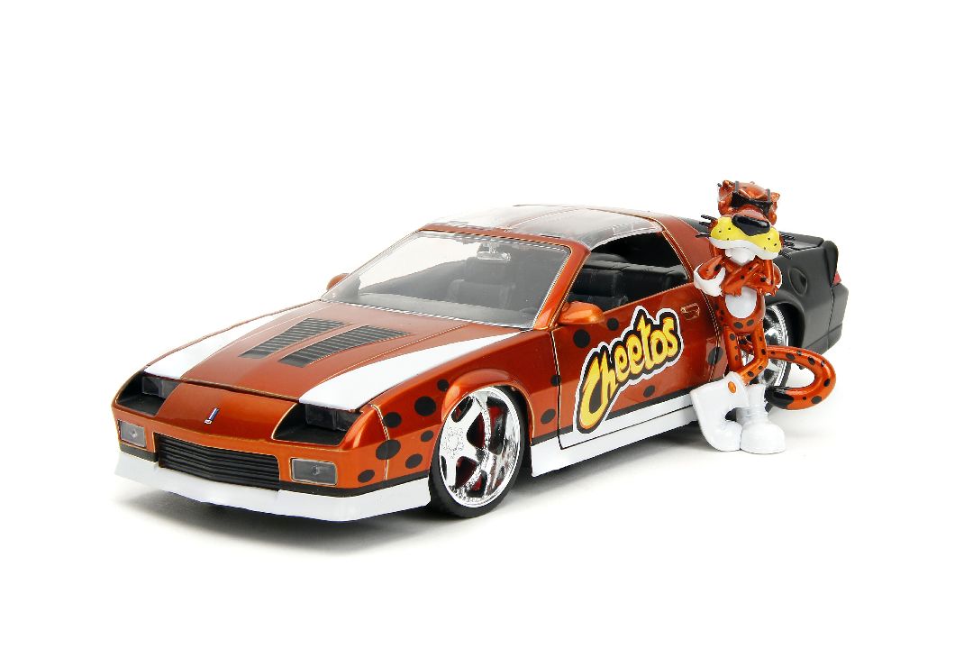 Jada 1/24 "Hollywood Rides" Cheetos 1985 Chevy Camaro w/Chester - Click Image to Close