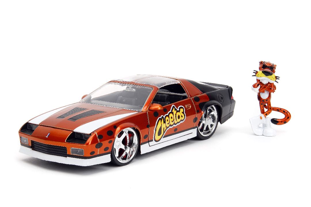 Jada 1/24 "Hollywood Rides" Cheetos 1985 Chevy Camaro w/Chester - Click Image to Close