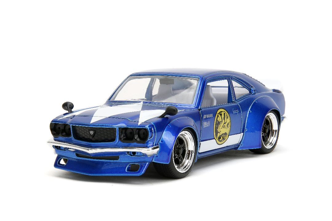 Jada 1/24 "Hollywood Rides" 1974 Mazda RX-3 with Blue Ranger - Click Image to Close