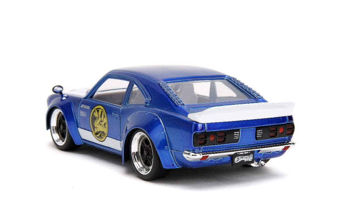 Jada 1/24 "Hollywood Rides" 1974 Mazda RX-3 with Blue Ranger - Click Image to Close