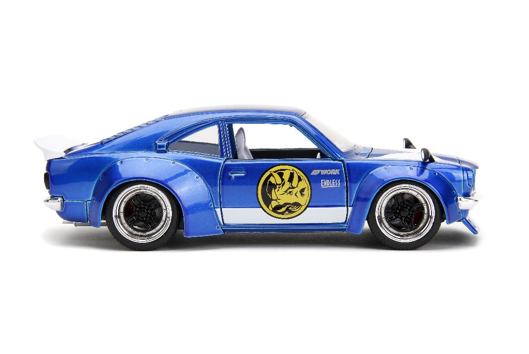 Jada 1/24 "Hollywood Rides" 1974 Mazda RX-3 with Blue Ranger - Click Image to Close