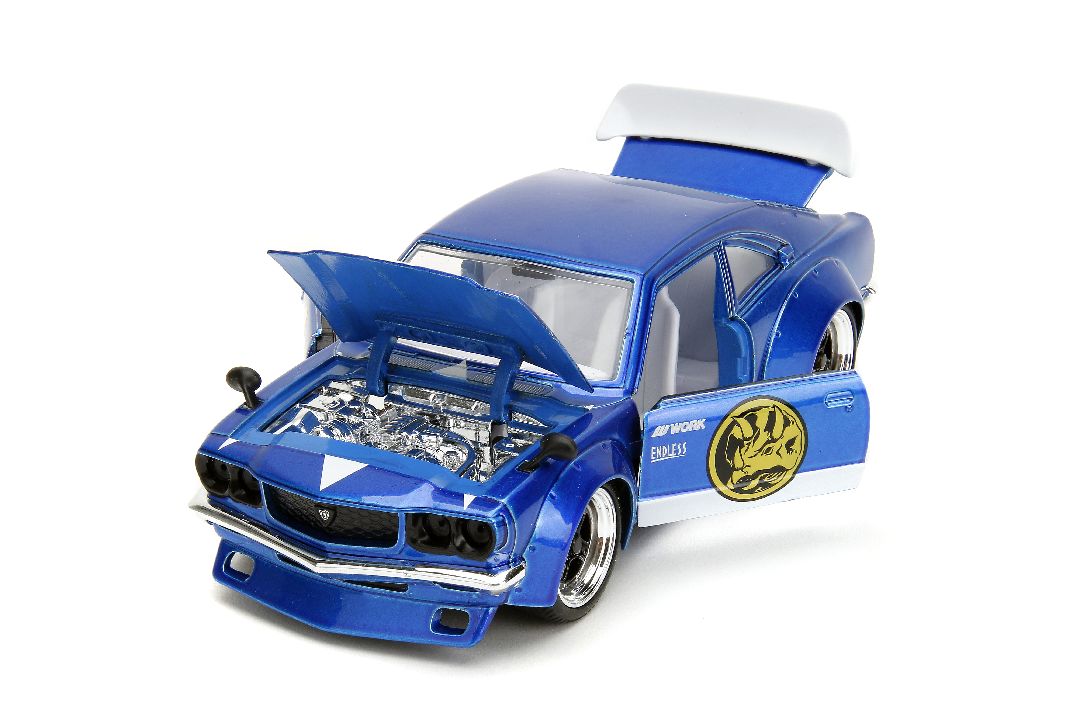 Jada 1/24 "Hollywood Rides" 1974 Mazda RX-3 with Blue Ranger - Click Image to Close