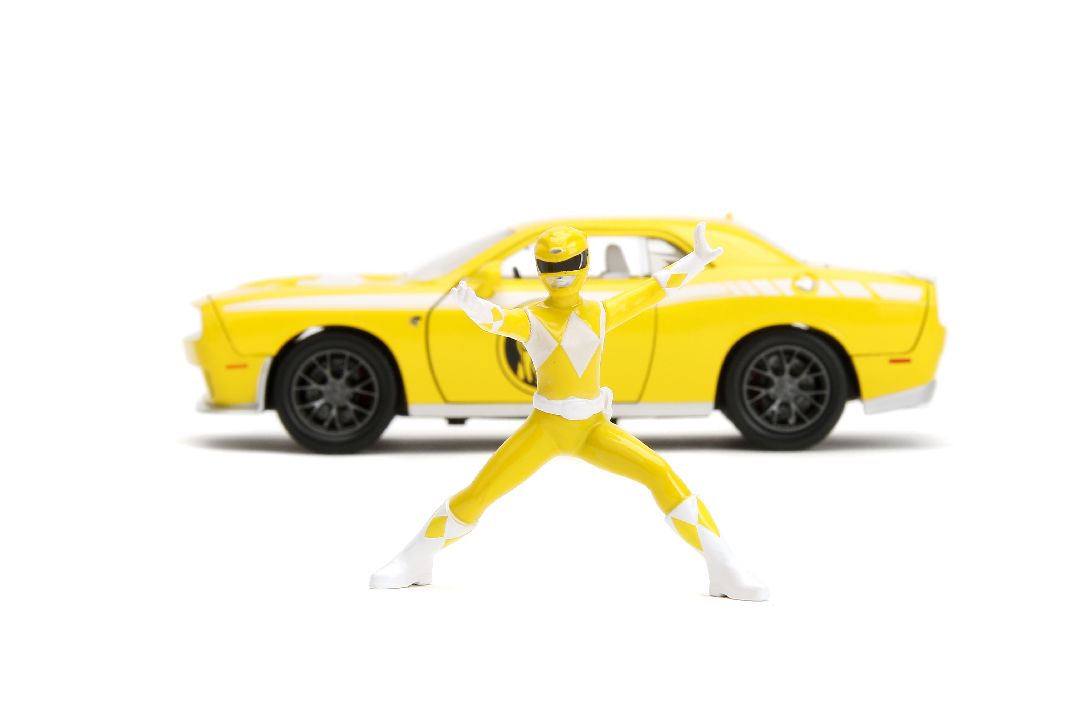 Jada 1/24 "Hollywood Rides" 2015 Challenger Hellcat YellowRanger - Click Image to Close