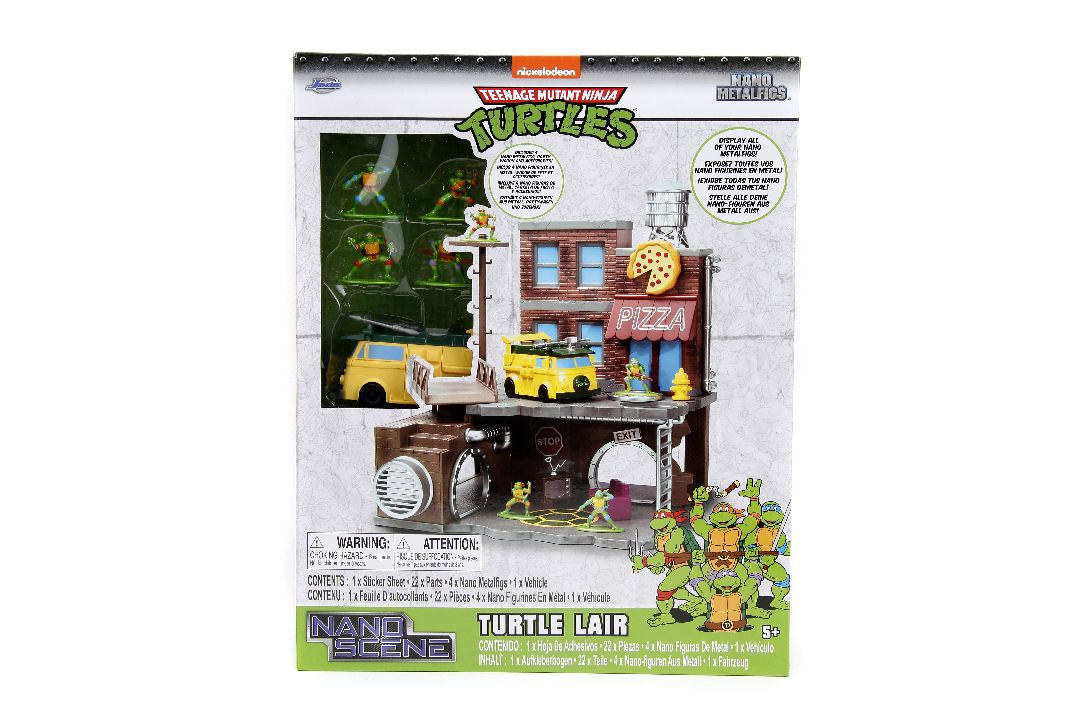 Jada Nano Scene TMNT Turtle Lair with 4 Figures