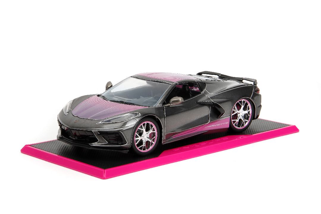 Jada 1/24 "Pink Slips" 2020 Corvette Stingray-Metallic Grey/Pink