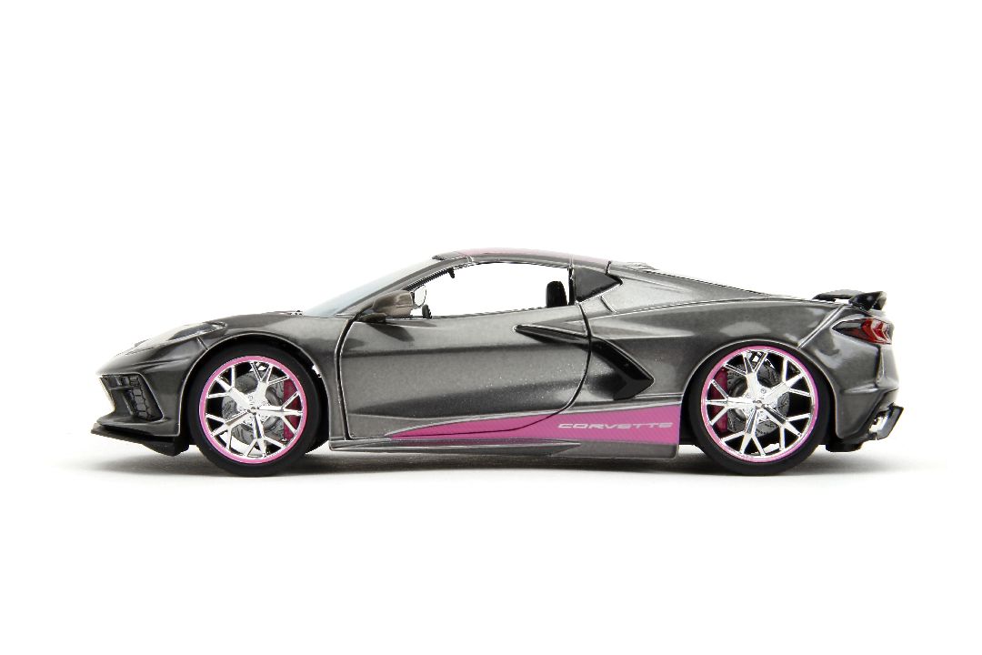 Jada 1/24 "Pink Slips" 2020 Corvette Stingray-Metallic Grey/Pink