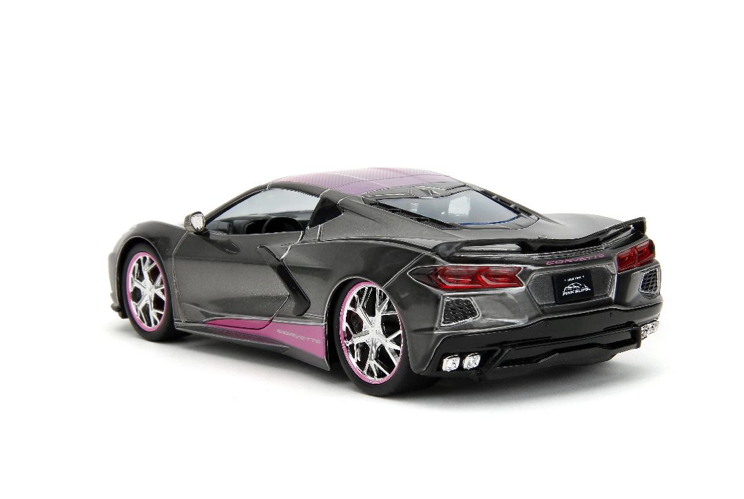 Jada 1/24 "Pink Slips" 2020 Corvette Stingray-Metallic Grey/Pink - Click Image to Close