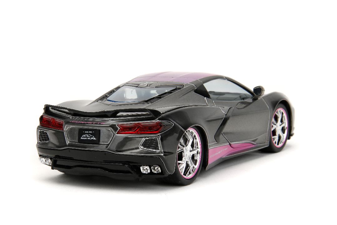 Jada 1/24 "Pink Slips" 2020 Corvette Stingray-Metallic Grey/Pink - Click Image to Close