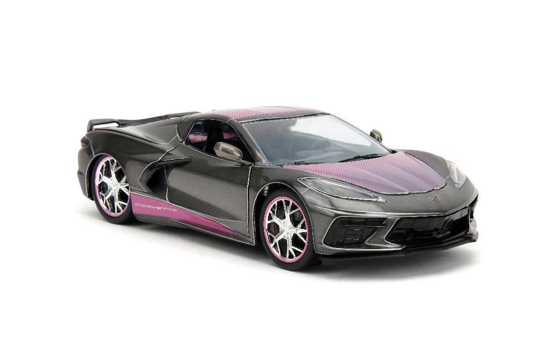 Jada 1/24 "Pink Slips" 2020 Corvette Stingray-Metallic Grey/Pink - Click Image to Close