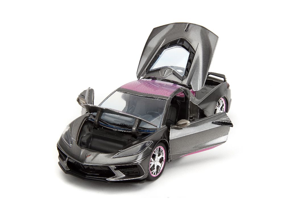 Jada 1/24 "Pink Slips" 2020 Corvette Stingray-Metallic Grey/Pink