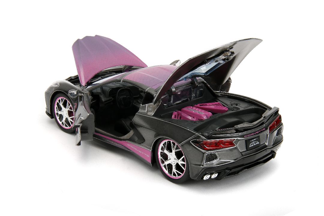 Jada 1/24 "Pink Slips" 2020 Corvette Stingray-Metallic Grey/Pink