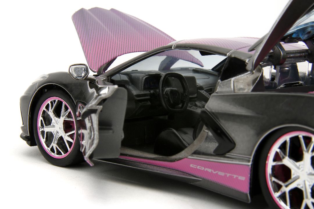 Jada 1/24 "Pink Slips" 2020 Corvette Stingray-Metallic Grey/Pink - Click Image to Close