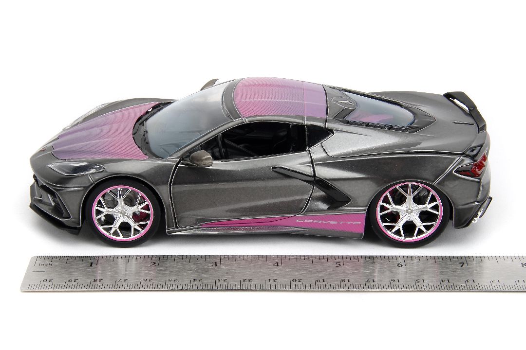 Jada 1/24 "Pink Slips" 2020 Corvette Stingray-Metallic Grey/Pink