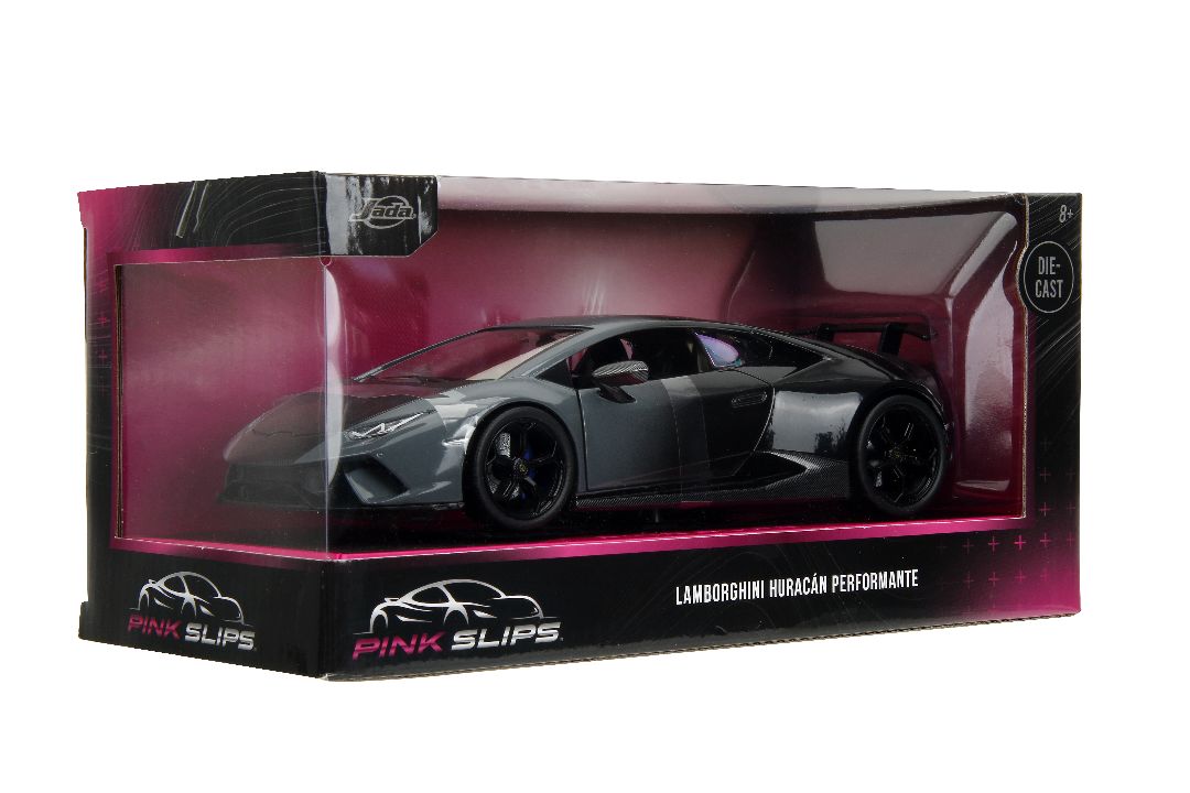 Jada 1/24 "Pink Slips" Lamborghini Huracan Performante -Gray/Blk - Click Image to Close