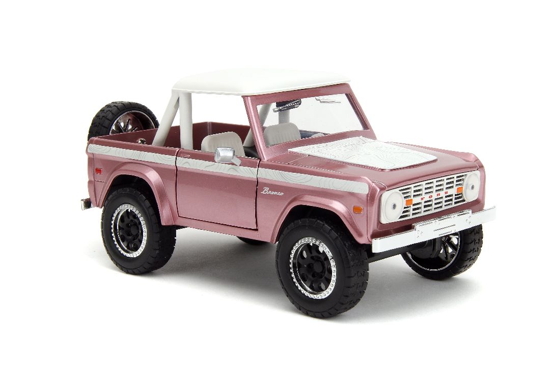 Jada 1/24 "Pink Slips" 1973 Ford Bronco - Metallic Pink - Click Image to Close