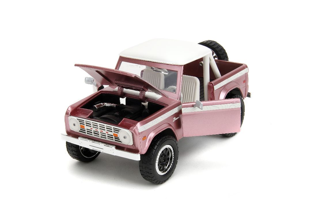 Jada 1/24 "Pink Slips" 1973 Ford Bronco - Metallic Pink - Click Image to Close