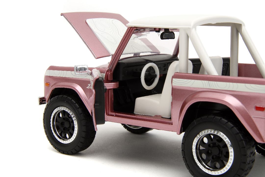 Jada 1/24 "Pink Slips" 1973 Ford Bronco - Metallic Pink - Click Image to Close