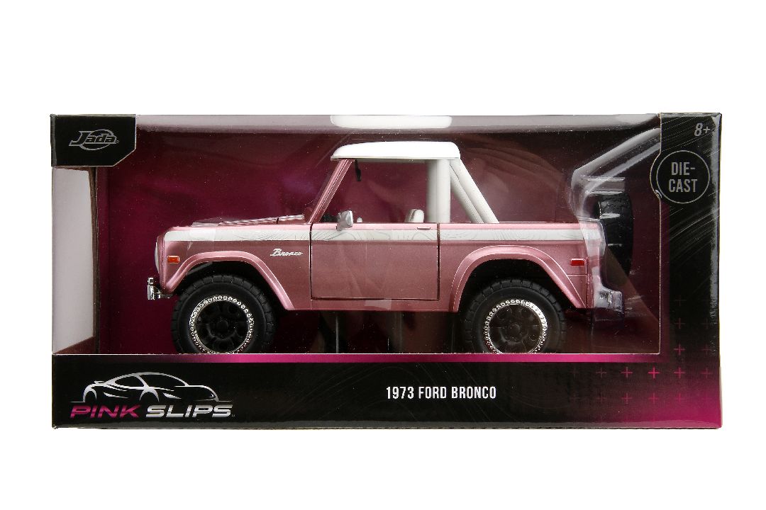 Jada 1/24 "Pink Slips" 1973 Ford Bronco - Metallic Pink