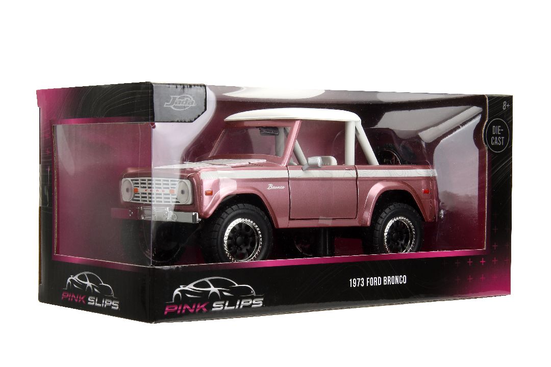 Jada 1/24 "Pink Slips" 1973 Ford Bronco - Metallic Pink - Click Image to Close