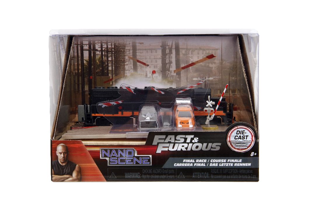 Jada Nano "Hollywood Rides" Nano Scene - F&F - Final Race Train - Click Image to Close