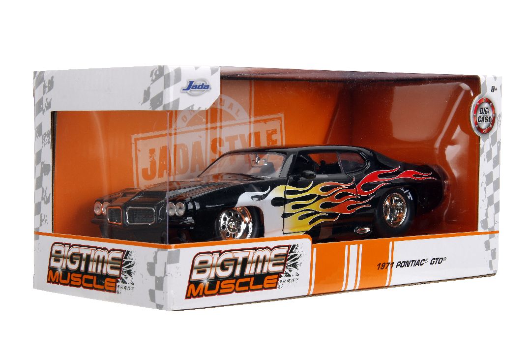 Jada 1/24 "BIGTIME Muscle" 1971 Pontiac GTO Judge - Glossy Black - Click Image to Close