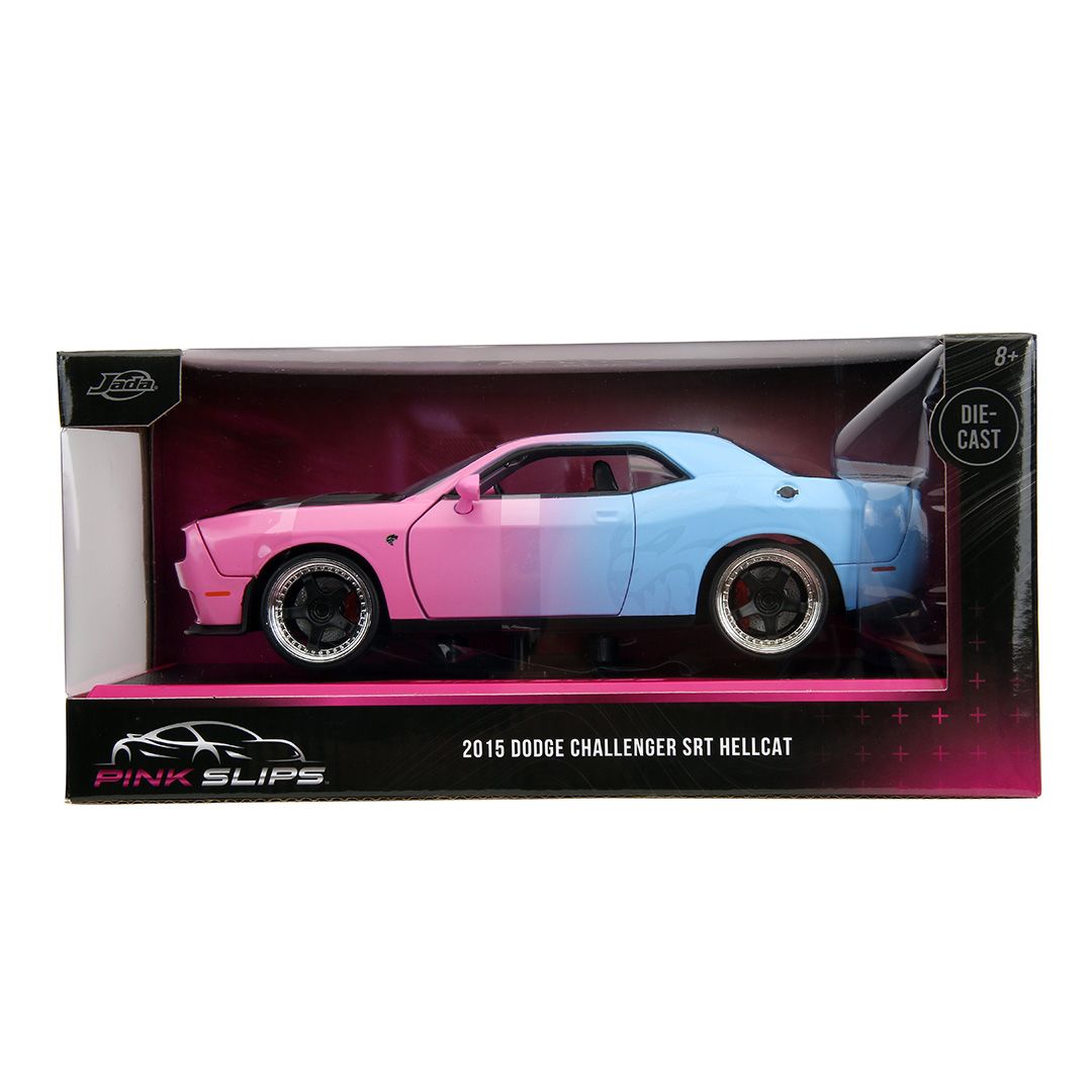 Jada 1/24 Pink Slips w/Base - 2015 Dodge Challenger SRT Hellcat - Click Image to Close