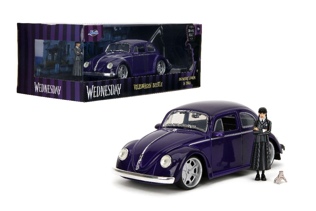 Jada 1/24 "Hollywood Rides" 1959 VW Beetle w/ Wednesday Addams