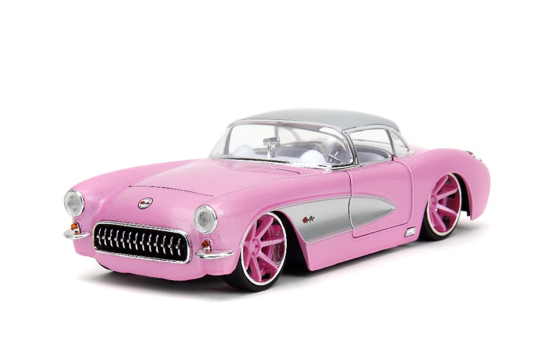 Jada 1/24 "Pink Slips" w/Base - 1957 Corvette