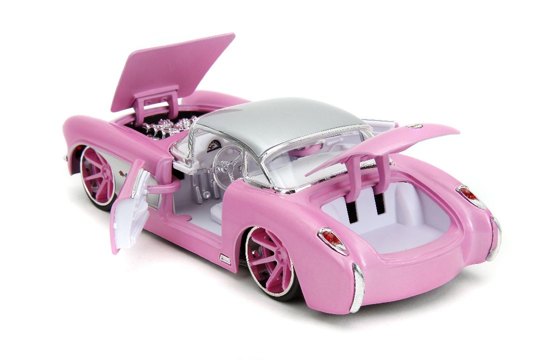 Jada 1/24 "Pink Slips" w/Base - 1957 Corvette