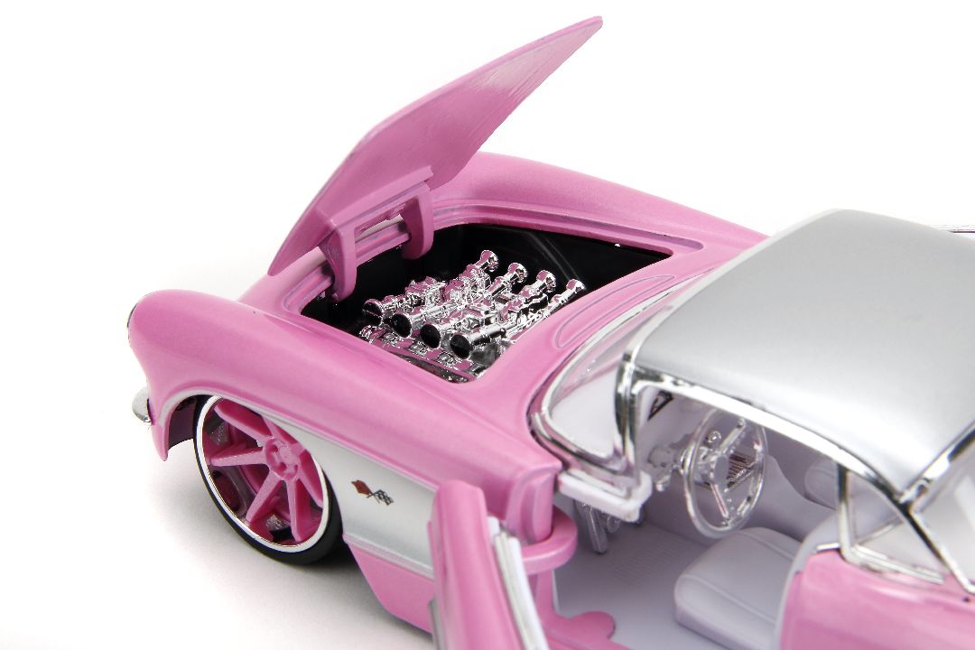 Jada 1/24 "Pink Slips" w/Base - 1957 Corvette