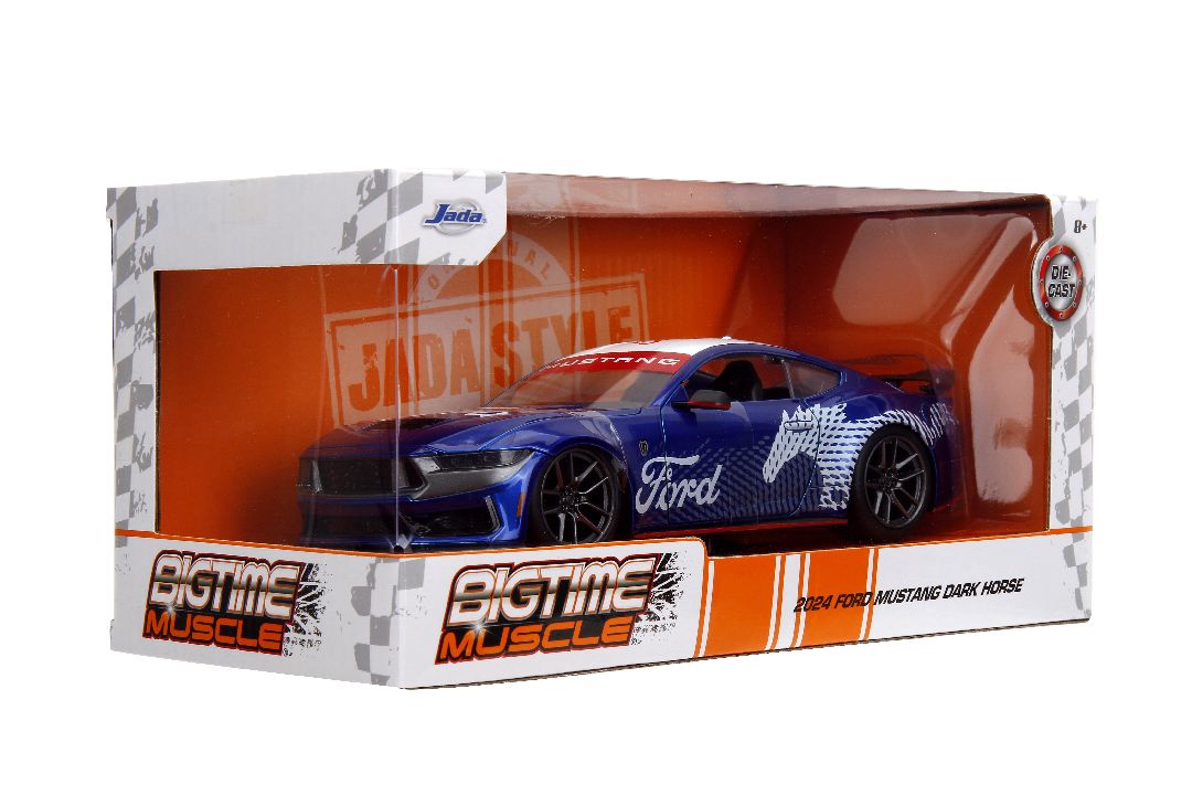 Jada 1/24 "BIGTIME Muscle" 2024 Mustang Dark Horse - Candy Blue - Click Image to Close