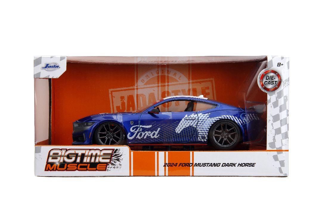 Jada 1/24 "BIGTIME Muscle" 2024 Mustang Dark Horse - Candy Blue - Click Image to Close