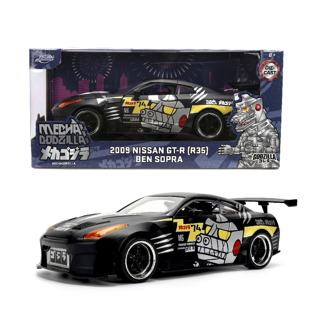 Jada 1/24 "Hollywood Rides" Godzilla, 2009 GT-R (R35) Ben Sopra