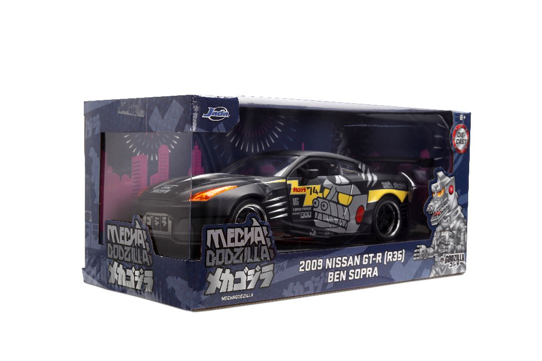 Jada 1/24 "Hollywood Rides" Godzilla, 2009 GT-R (R35) Ben Sopra