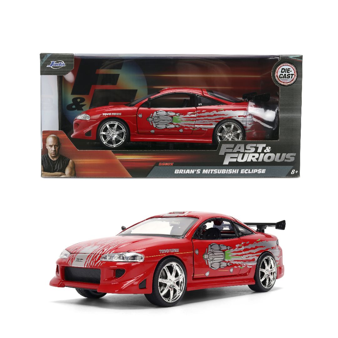 Jada 1/24 "F&F" Brian's Mazda RX-7 w/ Dom's Mistubishi Graphics
