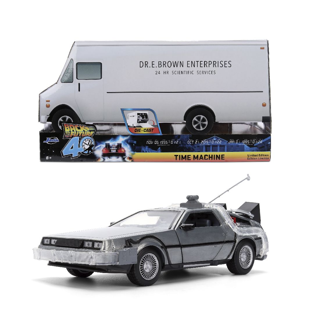 Jada 1/24 Back to the Future 40th Anniv Time Machine w/ Truck