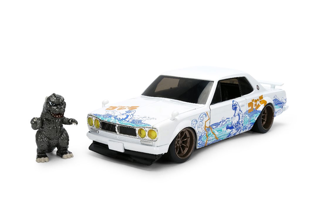 Jada 1/24 HWR - 1971 Nissan Skyline 2000 GT-R w/GODZILLA
