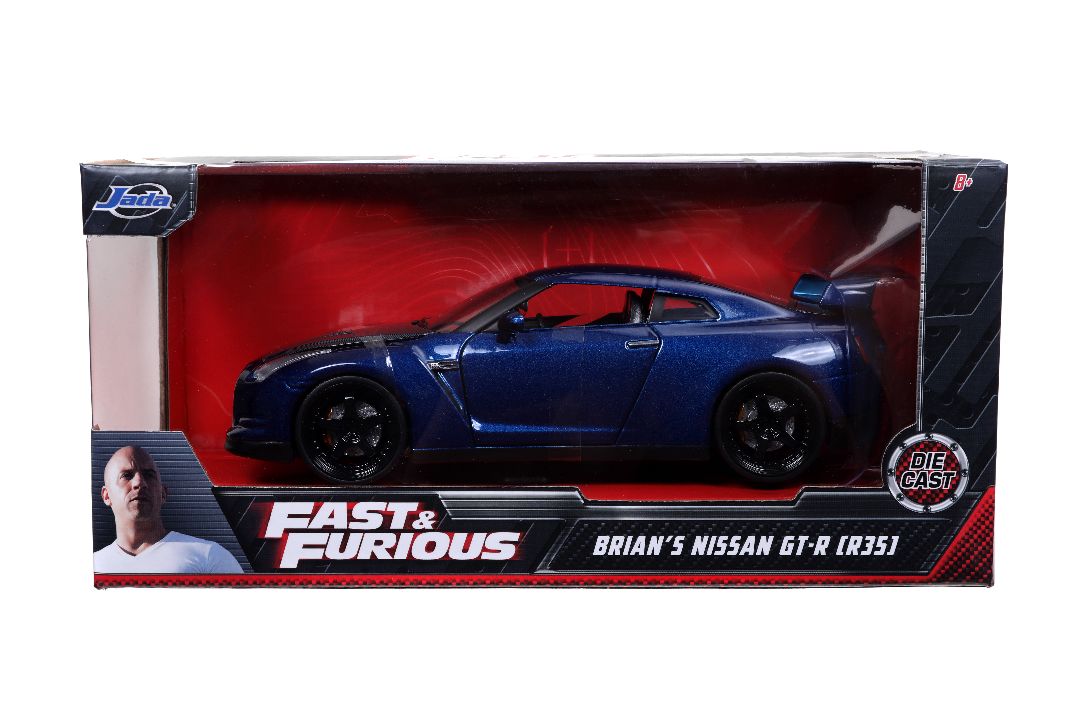 Jada 1/24 "Fast & Furious" Brian's 2009 Nissan GT-R - Blue - Click Image to Close