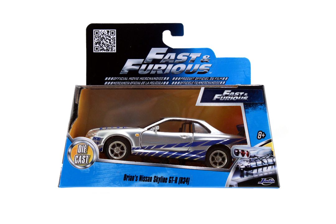 Jada 1/32 "Fast & Furious" Brian's Skyline GT-R (R34) Silver - Click Image to Close