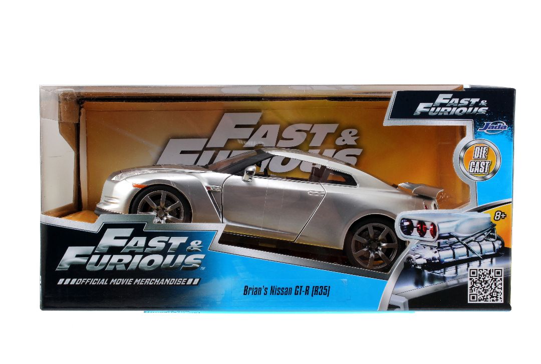 Jada 1/24 "Fast & Furious" Brian's 2009 Nissan R35 - Silver - Click Image to Close