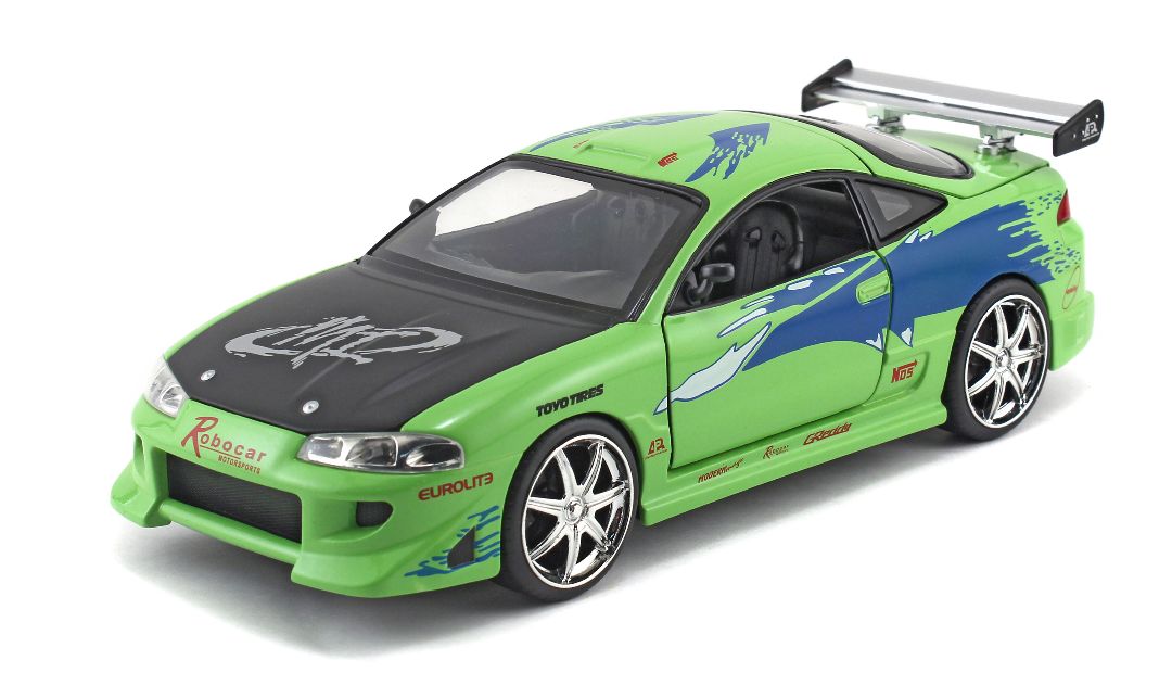 Jada 1/24 "Fast & Furious" Brian's Mitsubishi Eclipse - Green - Click Image to Close