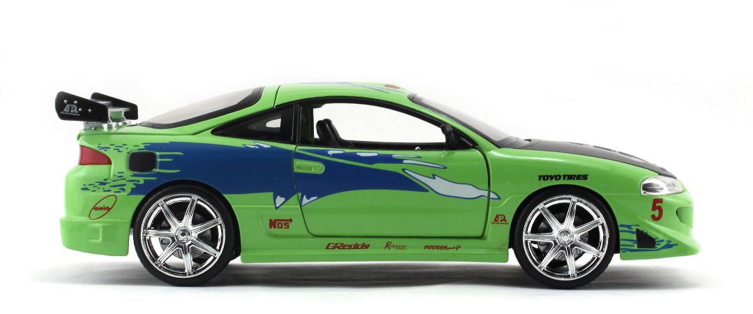 Jada 1/24 "Fast & Furious" Brian's Mitsubishi Eclipse - Green - Click Image to Close