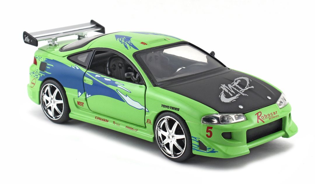 Jada 1/24 "Fast & Furious" Brian's Mitsubishi Eclipse - Green - Click Image to Close