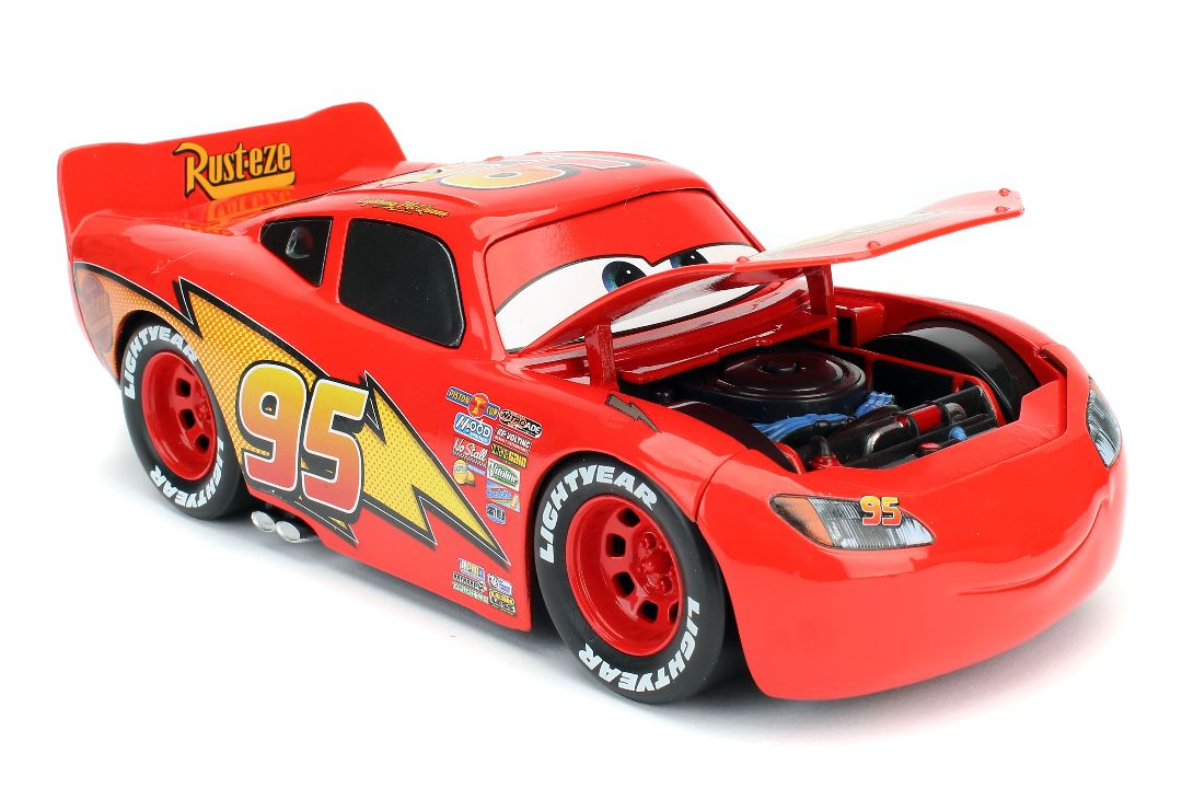 Jada 1/24 "Hollywood Rides" Pixar Cars Lightning McQueen w/Rack