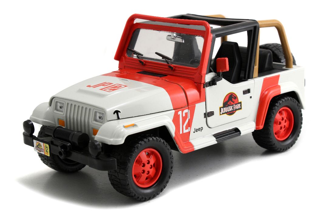 Jada "Jurassic World" 1/24 1992 Jeep Wrangler - Milk White - Click Image to Close