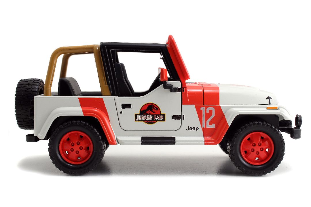 Jada "Jurassic World" 1/24 1992 Jeep Wrangler - Milk White - Click Image to Close