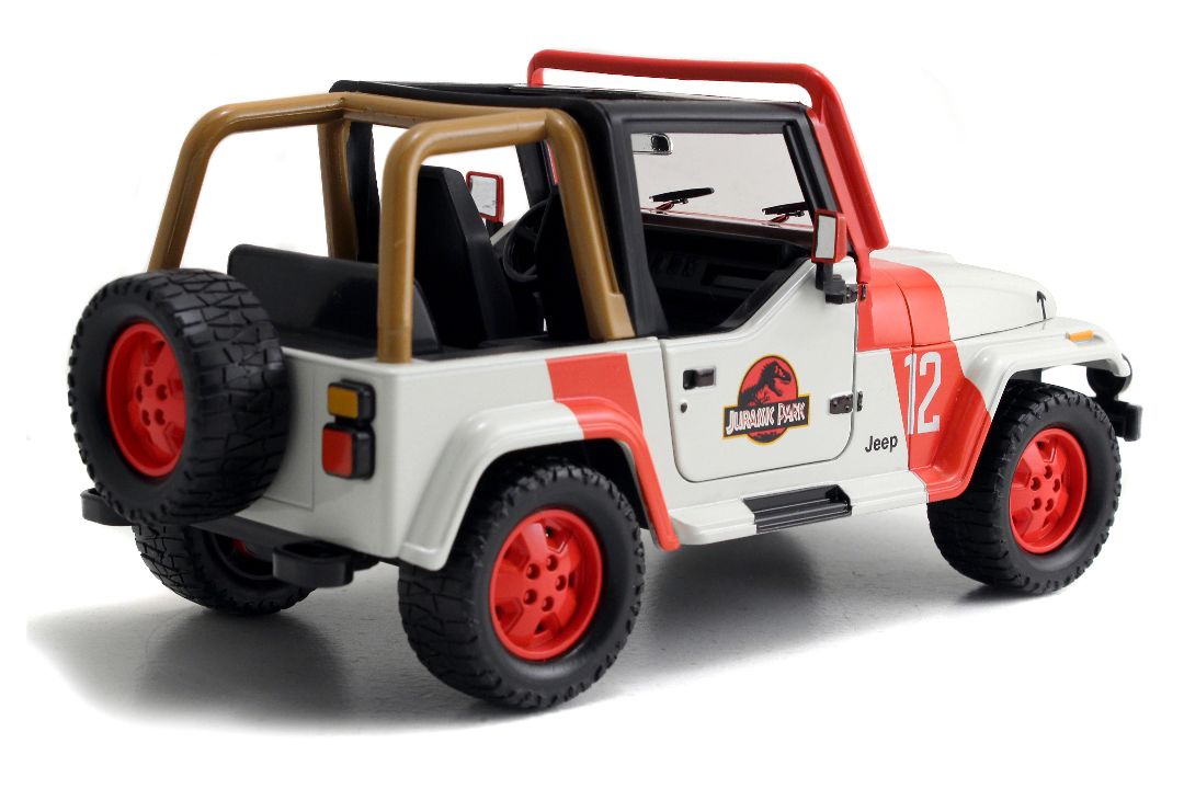 Jada "Jurassic World" 1/24 1992 Jeep Wrangler - Milk White - Click Image to Close