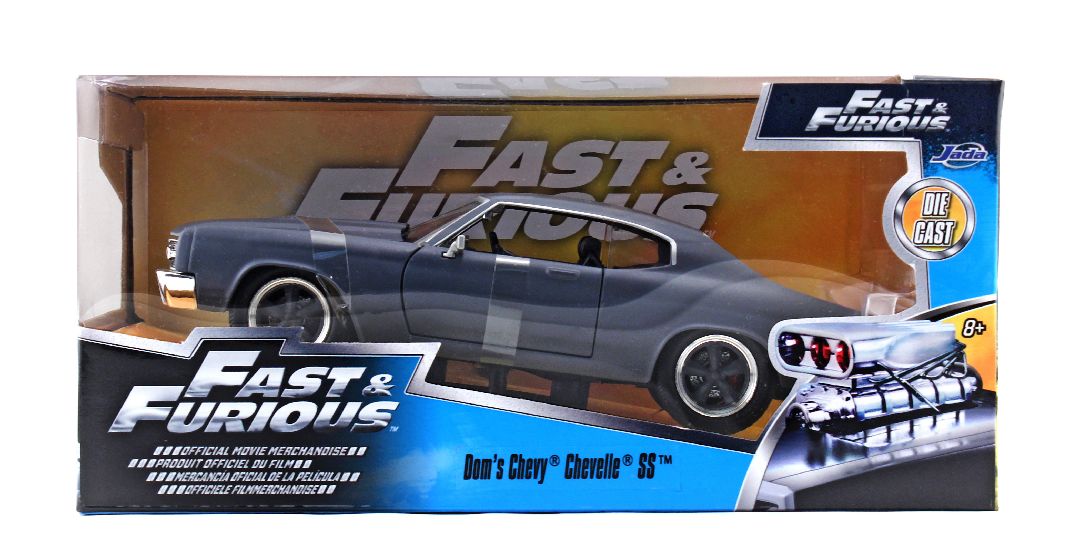 Jada 1/24 "Fast & Furious" Dom's 1970 Chevy Chevelle SS - Grey - Click Image to Close